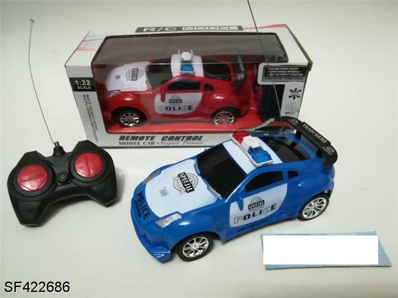 四通遥控警车(红/蓝)