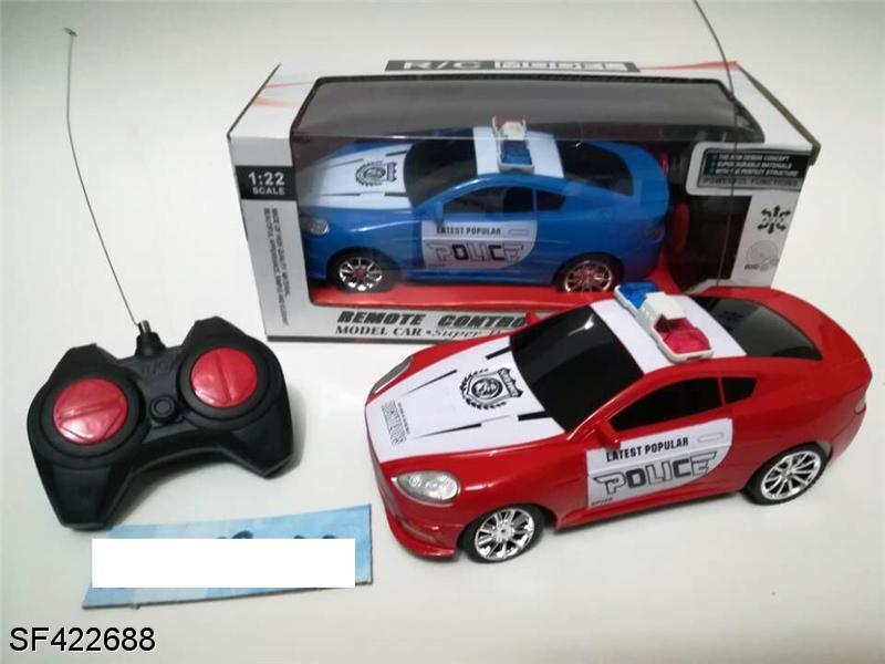 四通遥控警车(红/蓝)