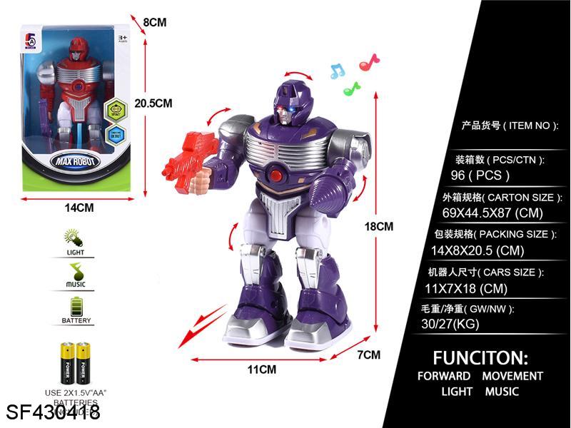 电动走路机器人带灯光音乐（包2AA电池）