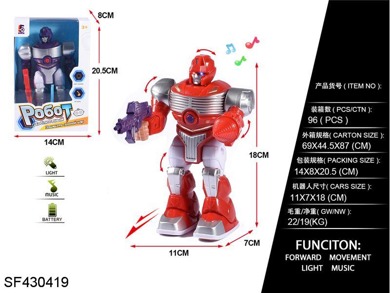 俄文包装电动走路机器人带灯光音乐（不包电）