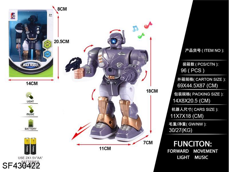电动走路机器人带灯光音乐（包2AA电池）