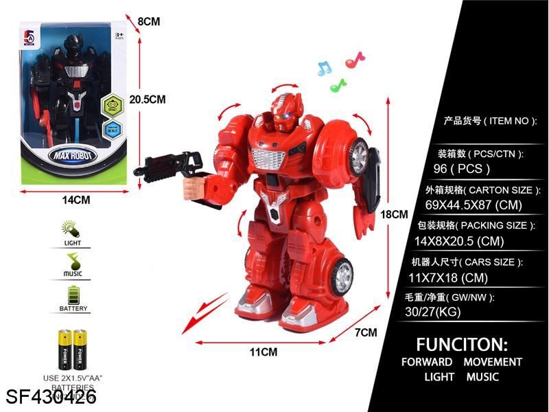 电动走路机器人带灯光音乐（包2AA电池）