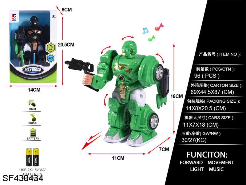 电动走路机器人带灯光音乐（包2AA电池）