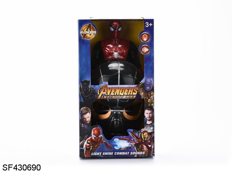 经典黑蜘蛛侠公仔带灯光+黑面具(包电)