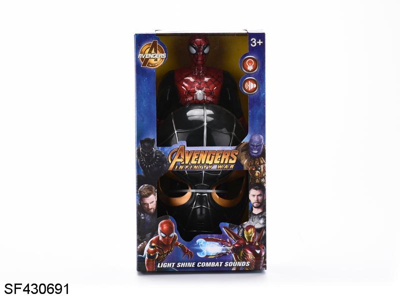 经典黑蜘蛛侠公仔带灯光/语音+黑面具(包电)