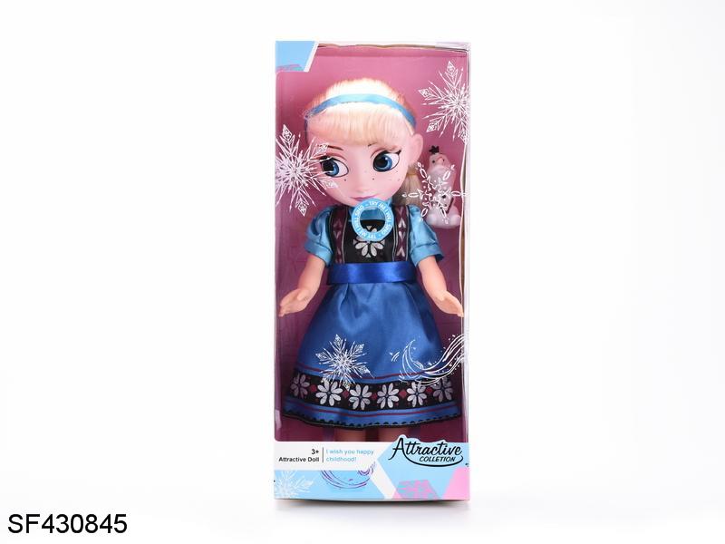 16寸沙龙冰雪奇缘搪胶身公仔带音乐灯光/雪宝/配件