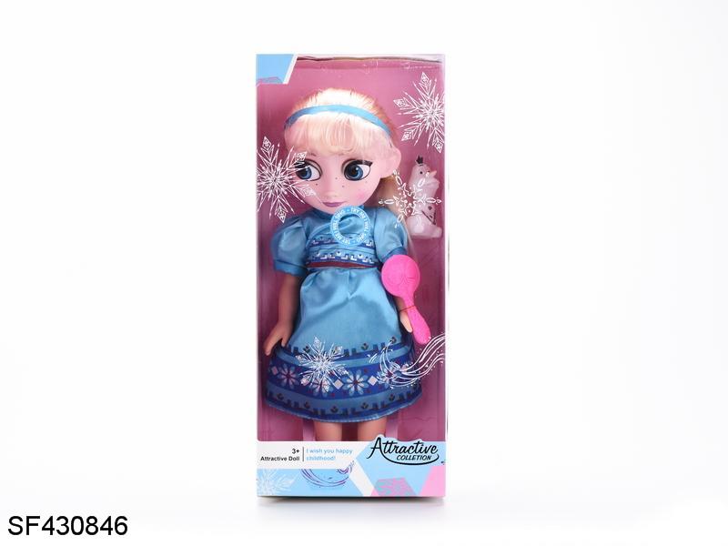 16寸沙龙冰雪奇缘搪胶身公仔带音乐灯光/雪宝/配件