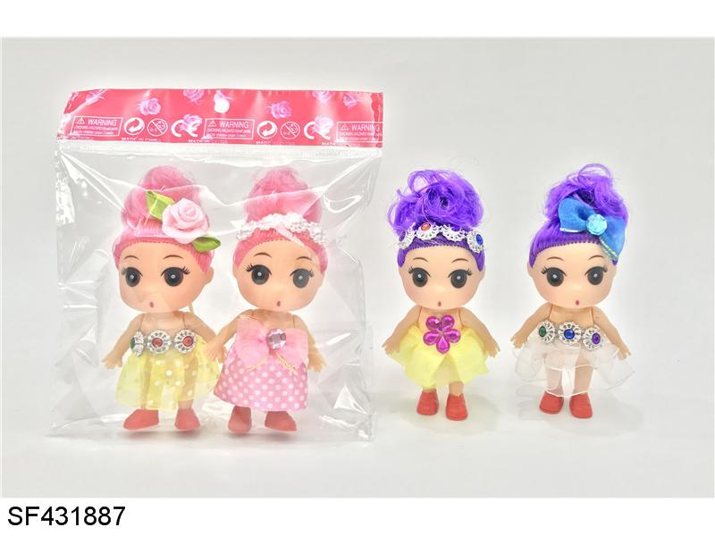 2寸单卷小迷糊带胸饰品+头饰品(2只装)