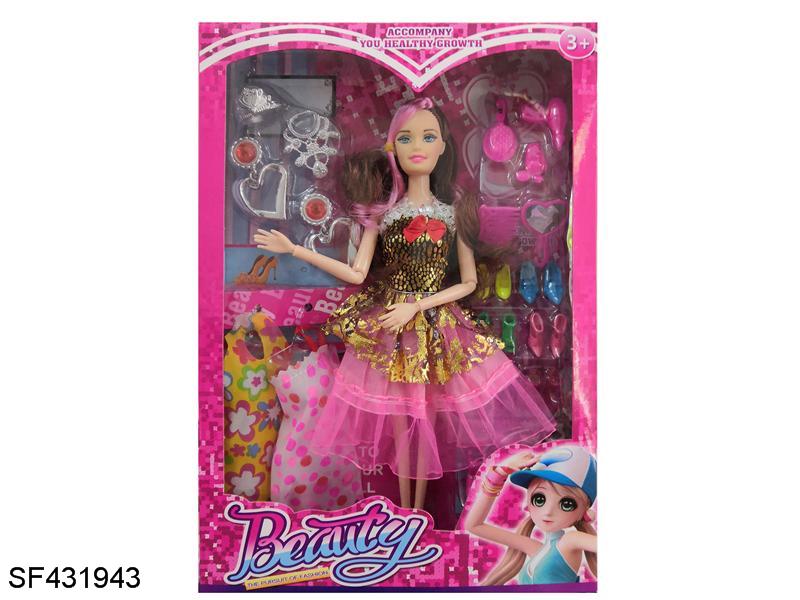 11.5寸实身9关节时尚芭比娃娃(多色混装)