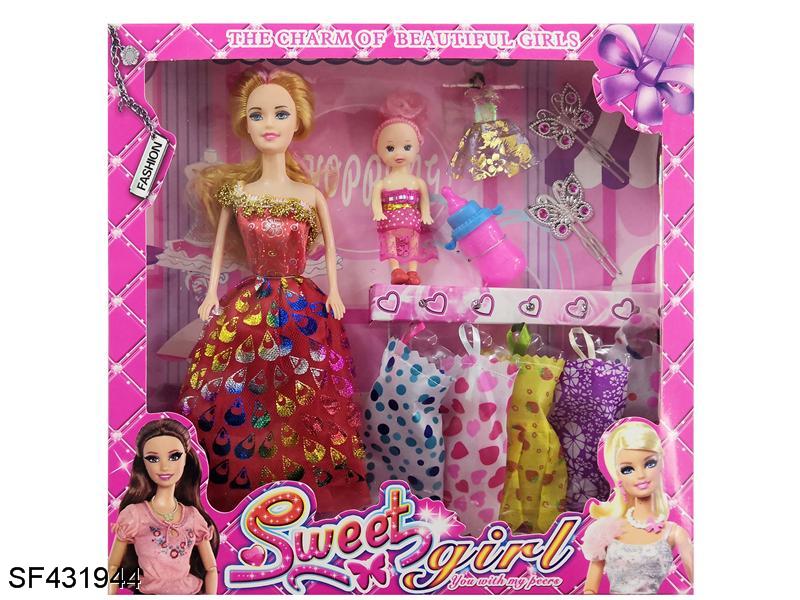 11.5寸实身固定手时尚芭比娃娃(多色混装)