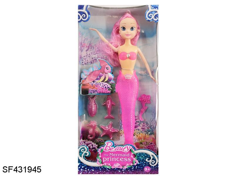 11.5寸实身闪光美人鱼芭比娃娃(多色混装)