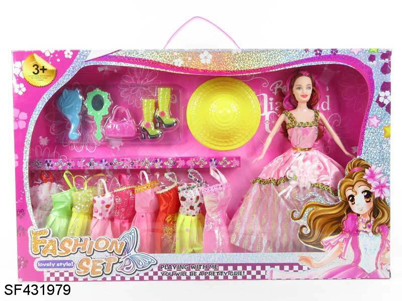 11.5寸实身婚纱芭比娃娃带配件衣服