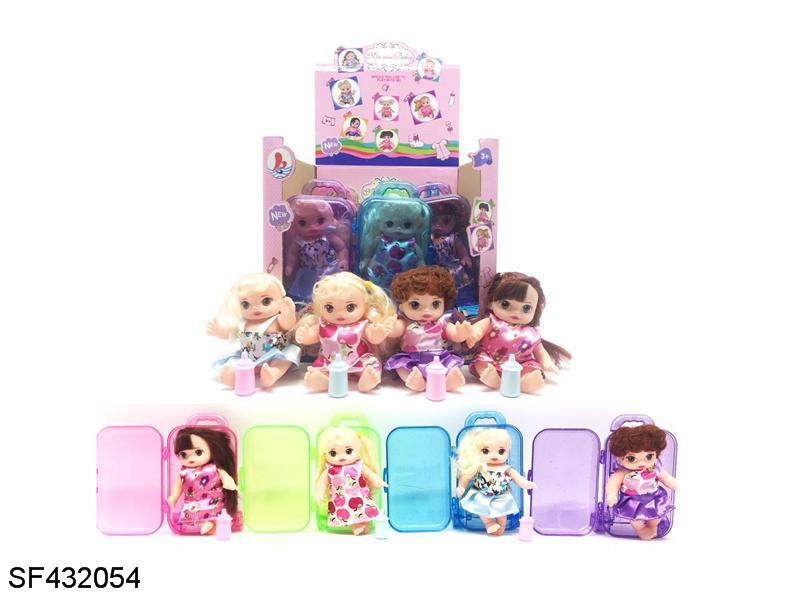 6寸搪胶冰雪娃娃带奶瓶(4款混装)16pcs/盒