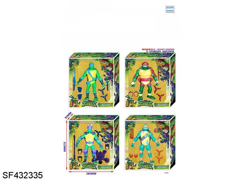 11寸忍者神龟公仔(有灯有声)+配件武器(4款混装)