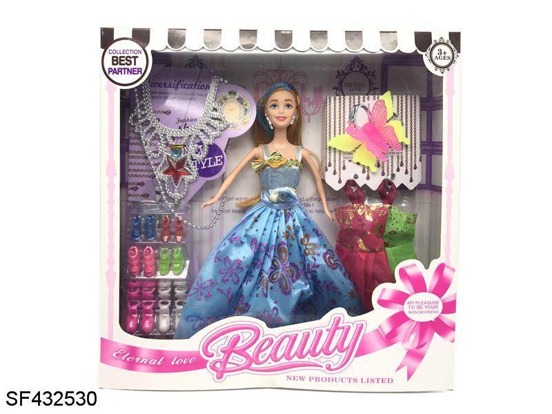 11.5寸实身婚纱芭比带配件