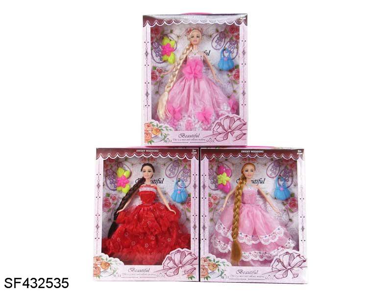 11.5寸实身长发公主芭比带配件