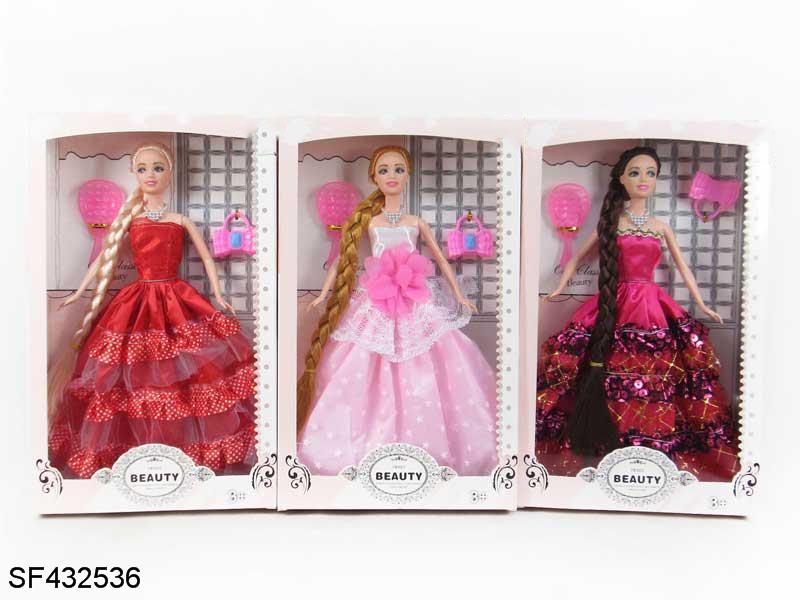 11.5寸实身长发公主芭比带配件