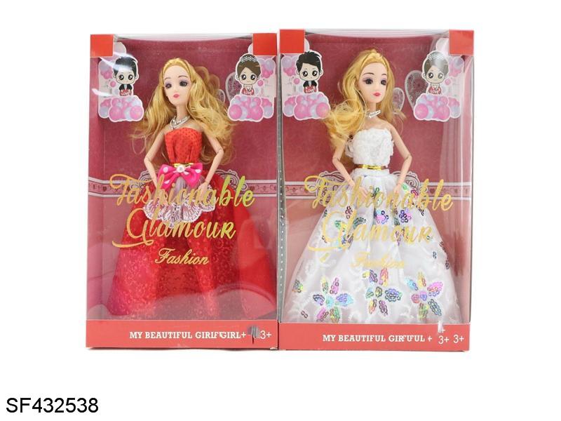 3D真眼珠11.5寸12关节实身婚纱芭比