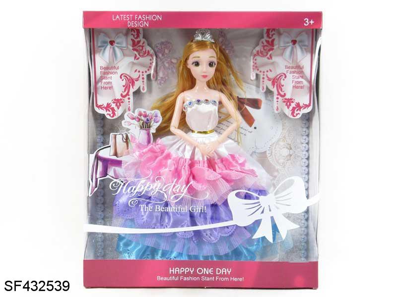 3D真眼珠11.5寸12关节实身婚纱芭比