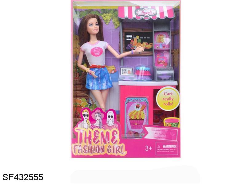 11.5寸12关节实身蛋糕芭比带配件