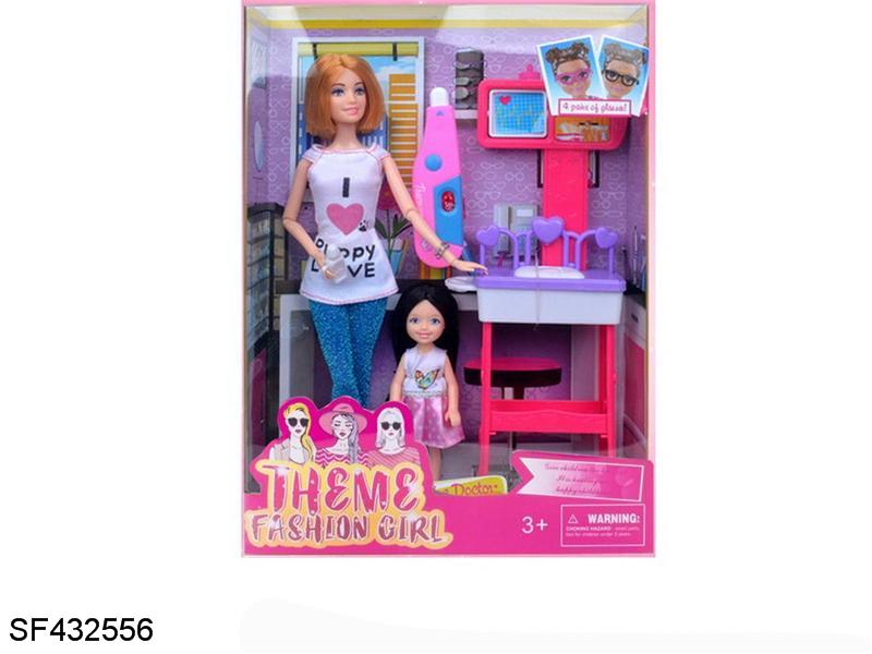 11.5寸12关节实身浴室芭比带6寸实身男人凯利配件