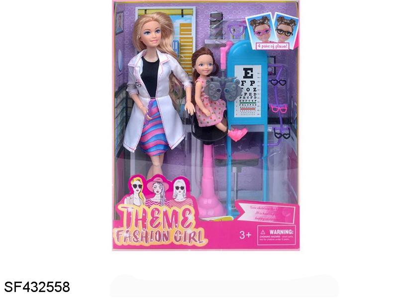 11.5寸12关节实身视力芭比带6寸实身女人凯利配件