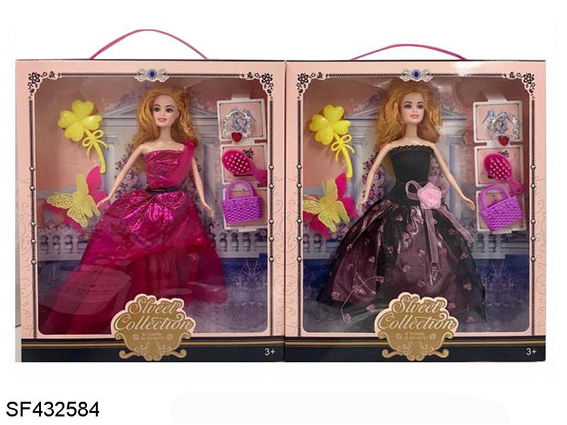 11.5寸实身婚纱芭比带配件