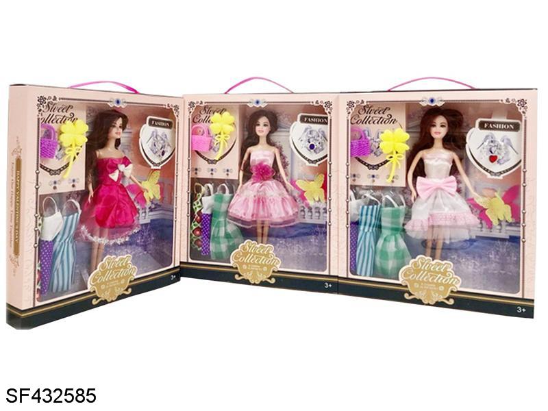 11.5寸实身婚纱芭比带配件