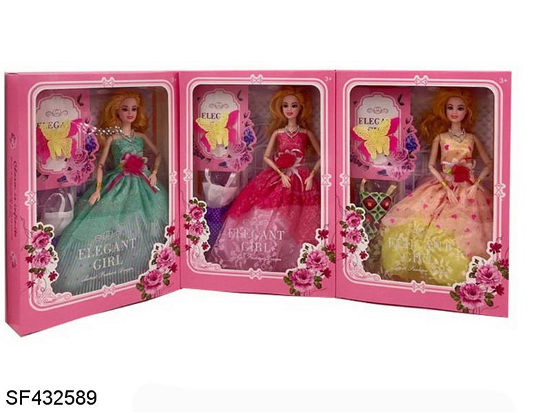 11.5寸12关节实身婚纱芭比带配件