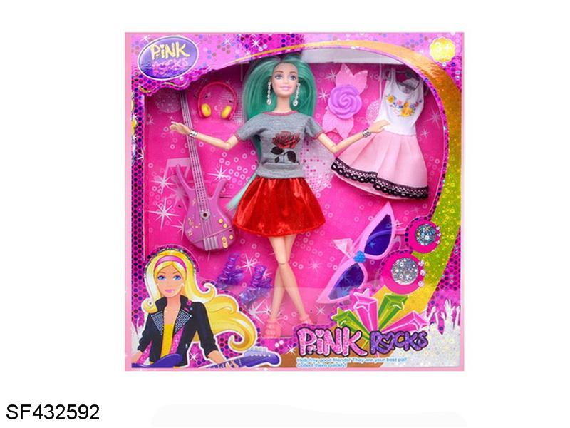 11.5寸12关节实身手提琴芭比带配件