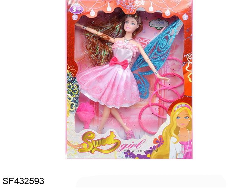 11.5寸12关节实身蝴蝶花仙子芭比带配件