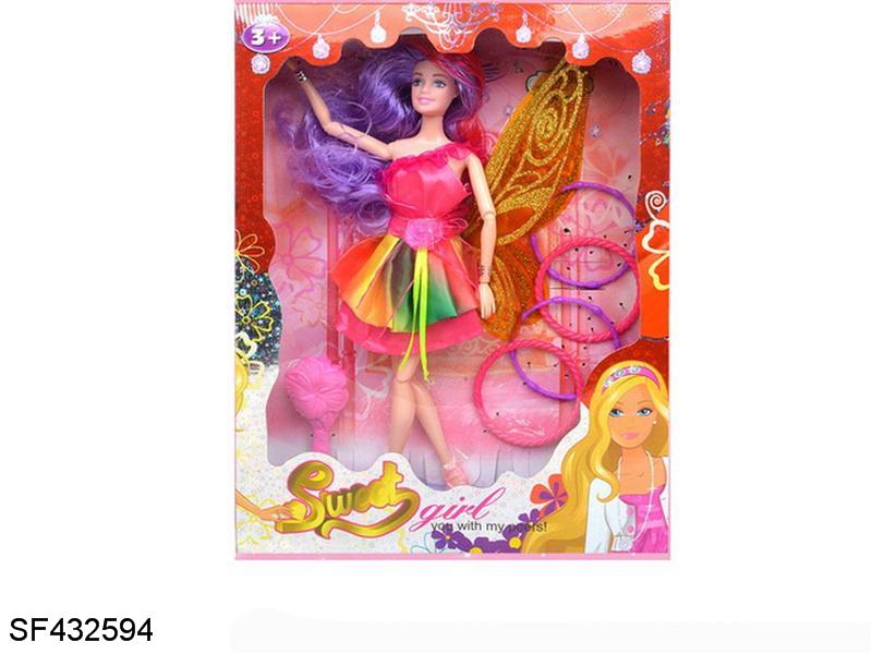 11.5寸12关节实身蝴蝶花仙子芭比带配件