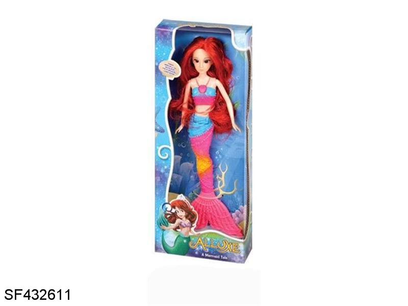 14寸实身3D真眼珠美人鱼芭比带音乐