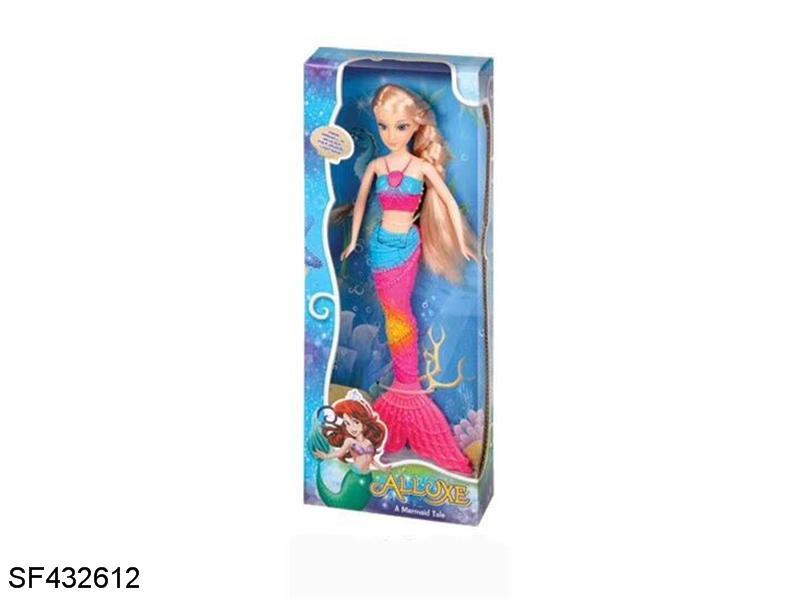 14寸实身3D真眼珠美人鱼芭比带音乐