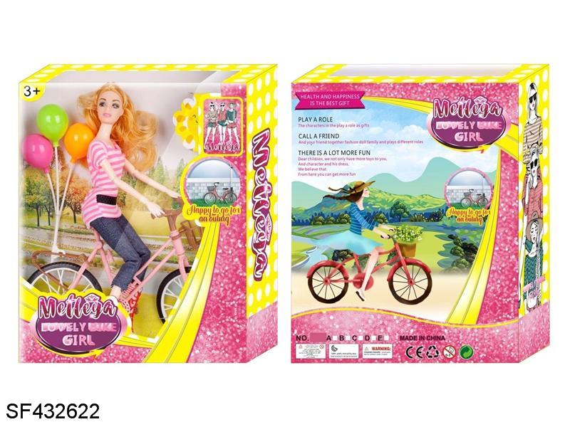 11.5寸11关节实身芭比带大单车带气球