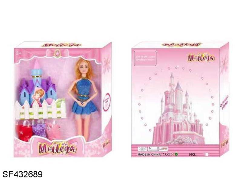 11.5寸11关节实身芭比带城堡带衣服