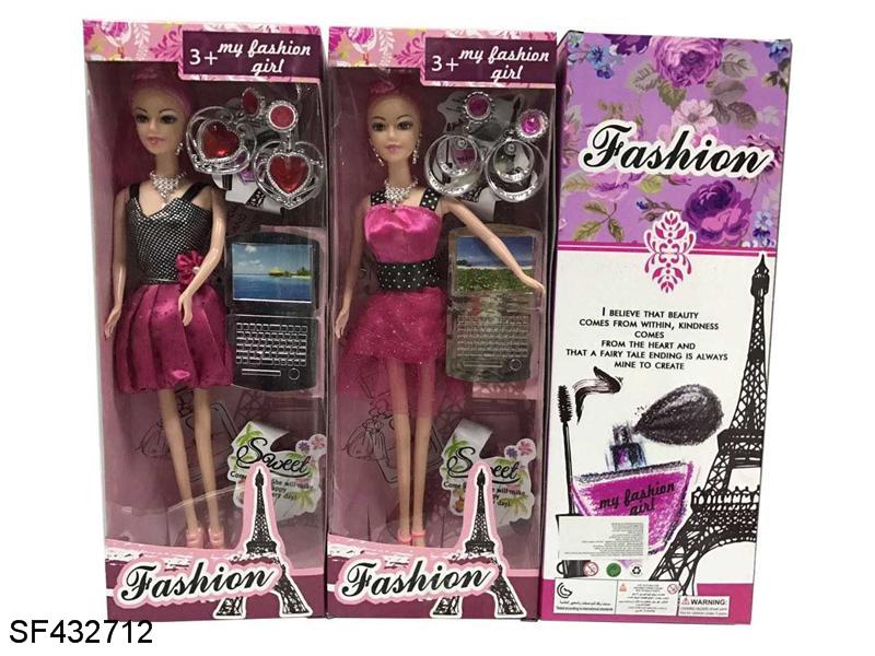 11.5寸实身时装芭比带饰品和电脑的城市两款式混装