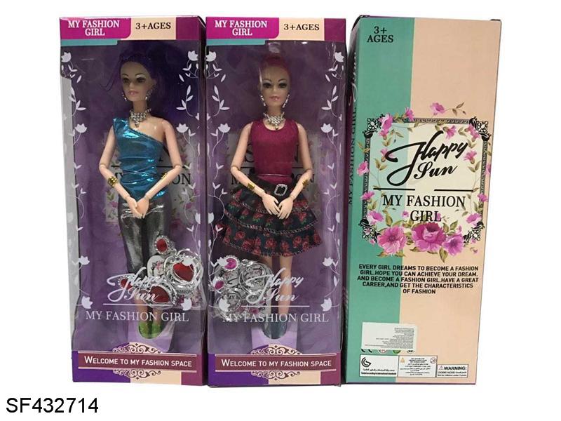 11.5寸关节实身时装芭比带耳环的花的梦想世界两款式混装