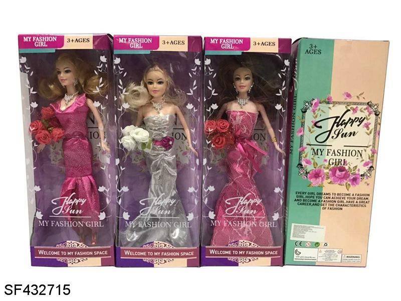 11.5寸实身时装芭比带束花梦想花世界三款式混装