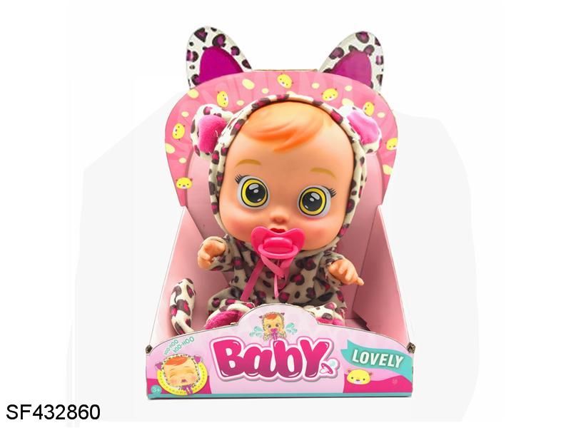 14寸搪胶哭泣娃娃带四声音乐/奶嘴