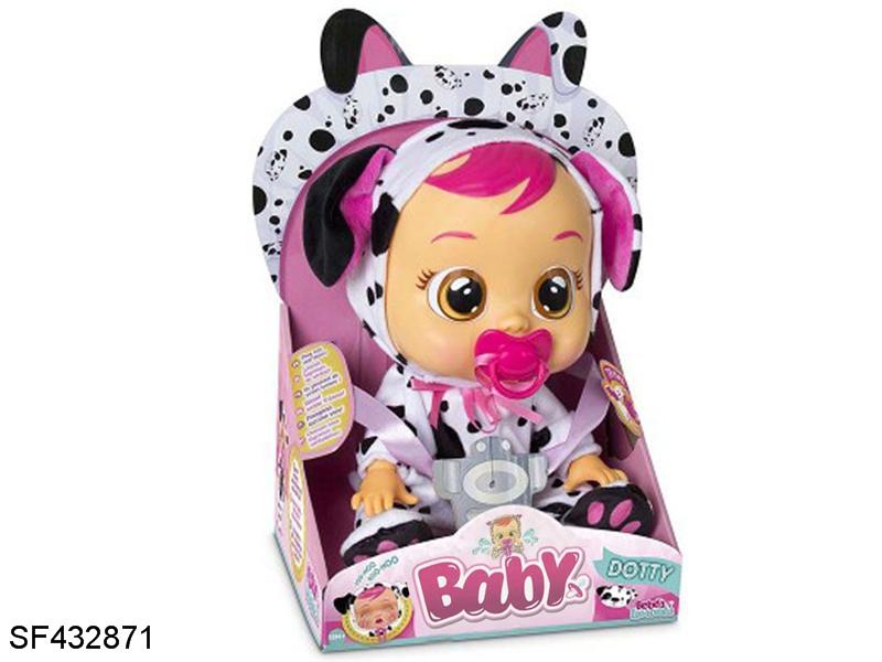 14寸搪胶哭泣娃娃带四声音乐+奶嘴