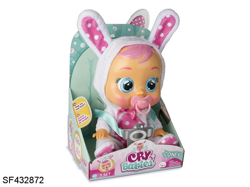 14寸搪胶哭泣娃娃带四声音乐+奶嘴