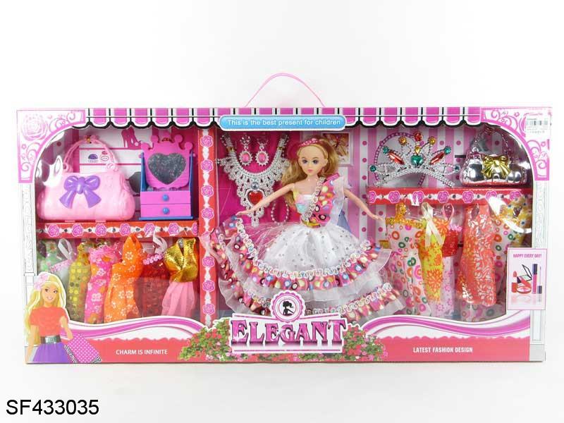 11.5寸实身婚纱芭比带衣服带配件