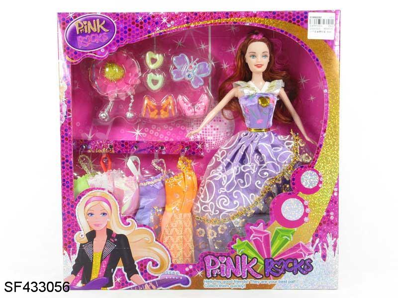 11.5寸实身婚纱夫妻带配件衣服