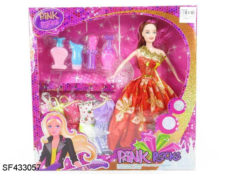 11.5寸实身婚纱芭比带配件衣服