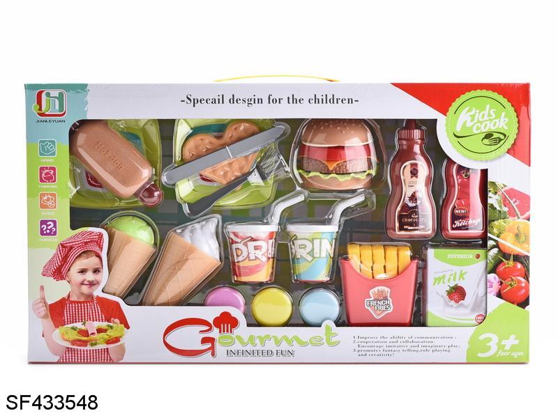 仿真汉堡热狗马卡龙冰淇淋套装