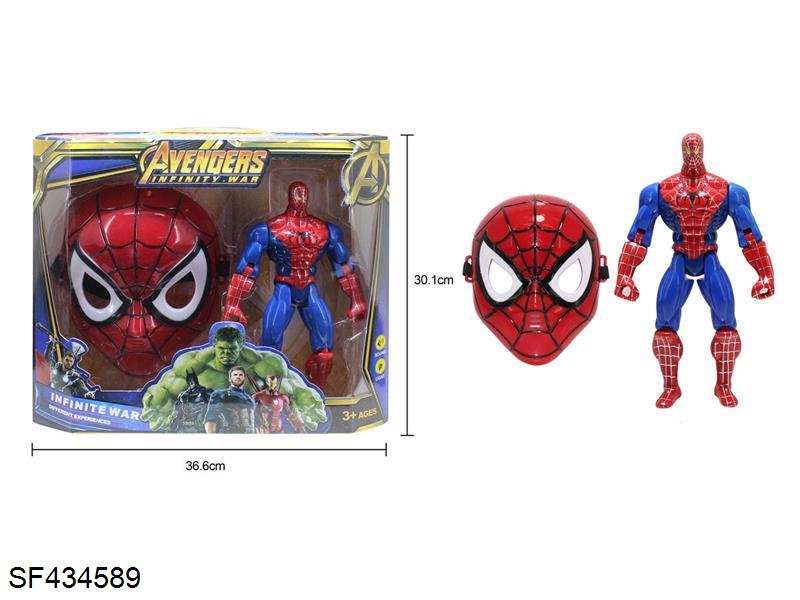 红蜘蛛侠(面具+公仔)带灯