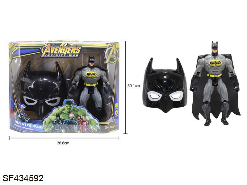 灰蝙蝠侠(面具+公仔)带灯