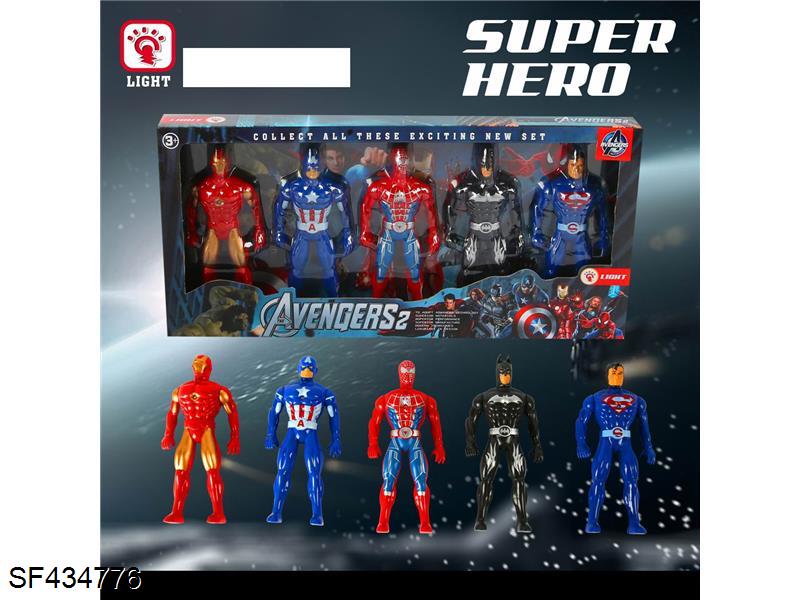 复仇者联盟公仔带灯光(5只装)