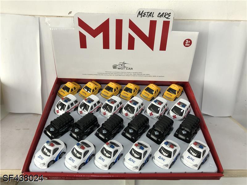 Q版合金回力城市车(4款混装)俄文(24pcs/盒)